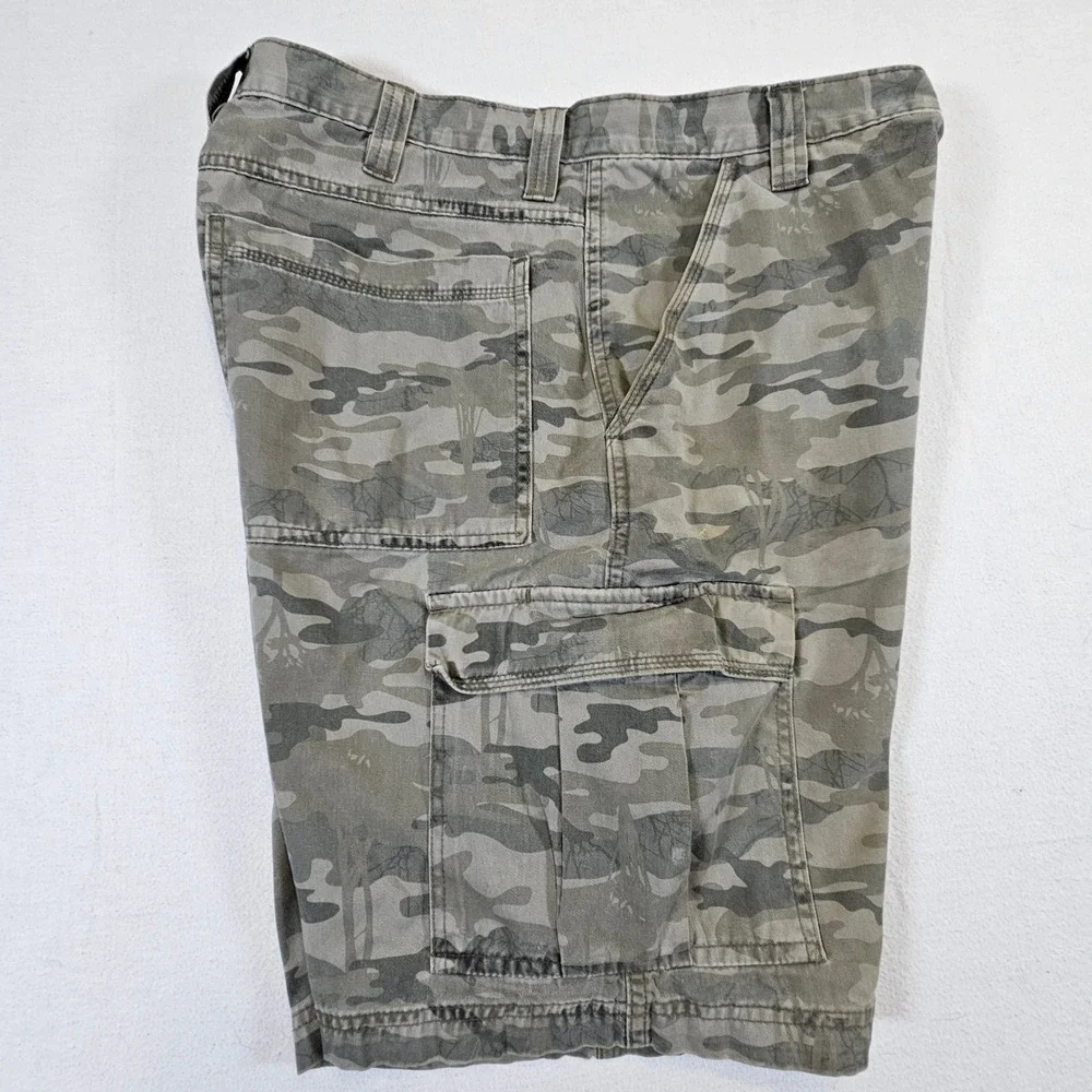 Wrangler Hero Mens Camo Cargo Shorts Green Tan‎ Cotton Utility Size 34 60CMW7E
